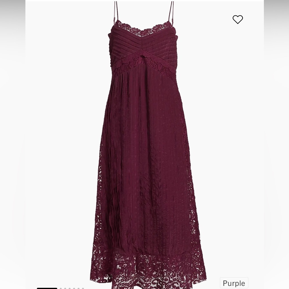 FARM Rio Burgundy Lace Midi Dress